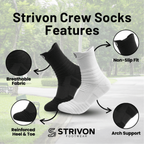 Strivon Crew Socks – Breathable Comfort