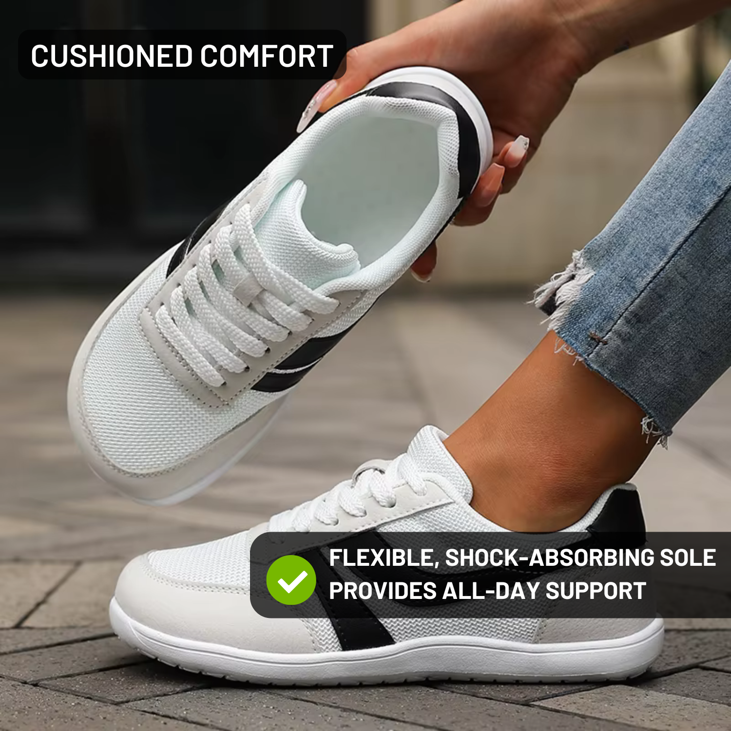 Strivon Breeze Walk – Breathable Barefoot Sneakers for Wide Feet