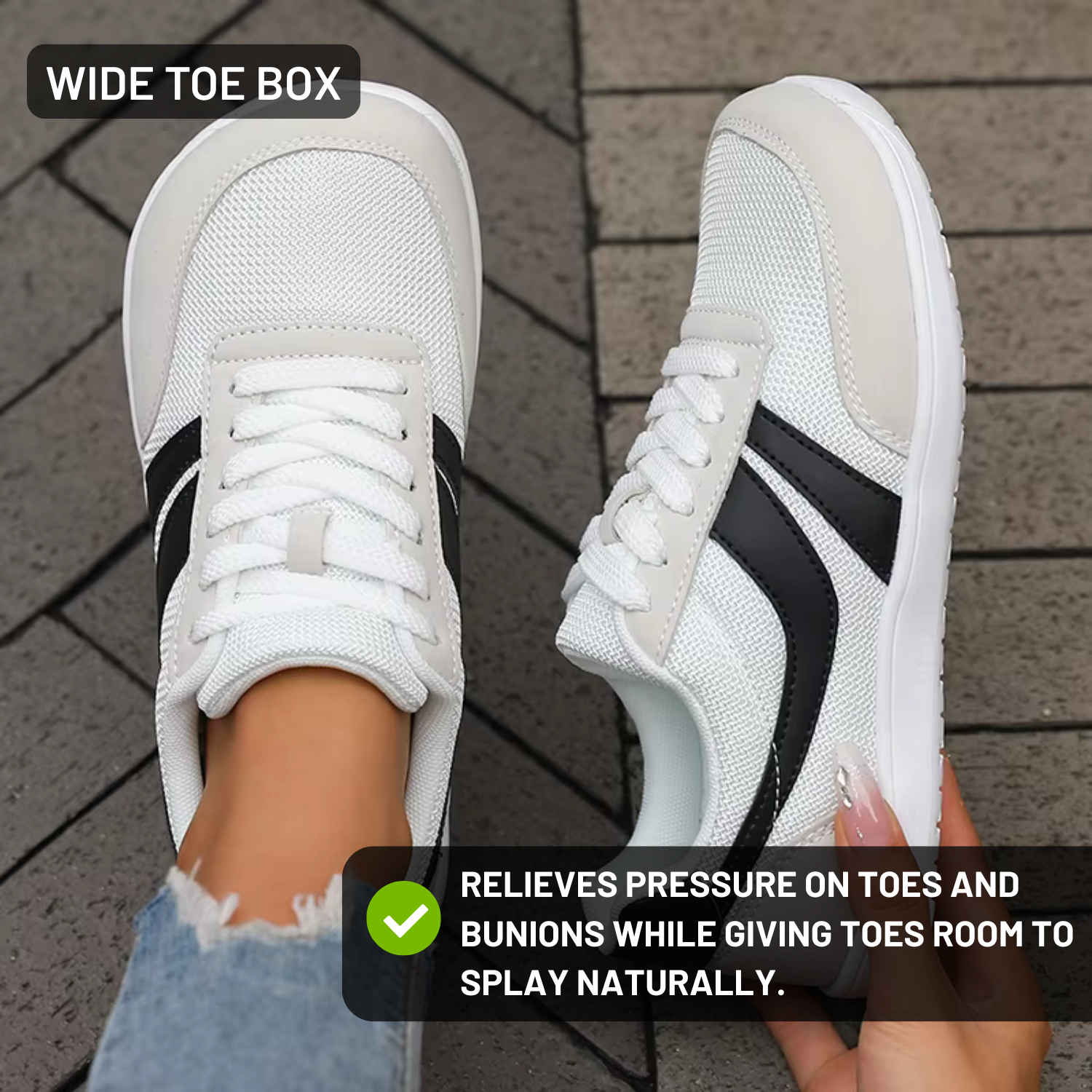 Strivon Breeze Walk – Breathable Barefoot Sneakers for Wide Feet