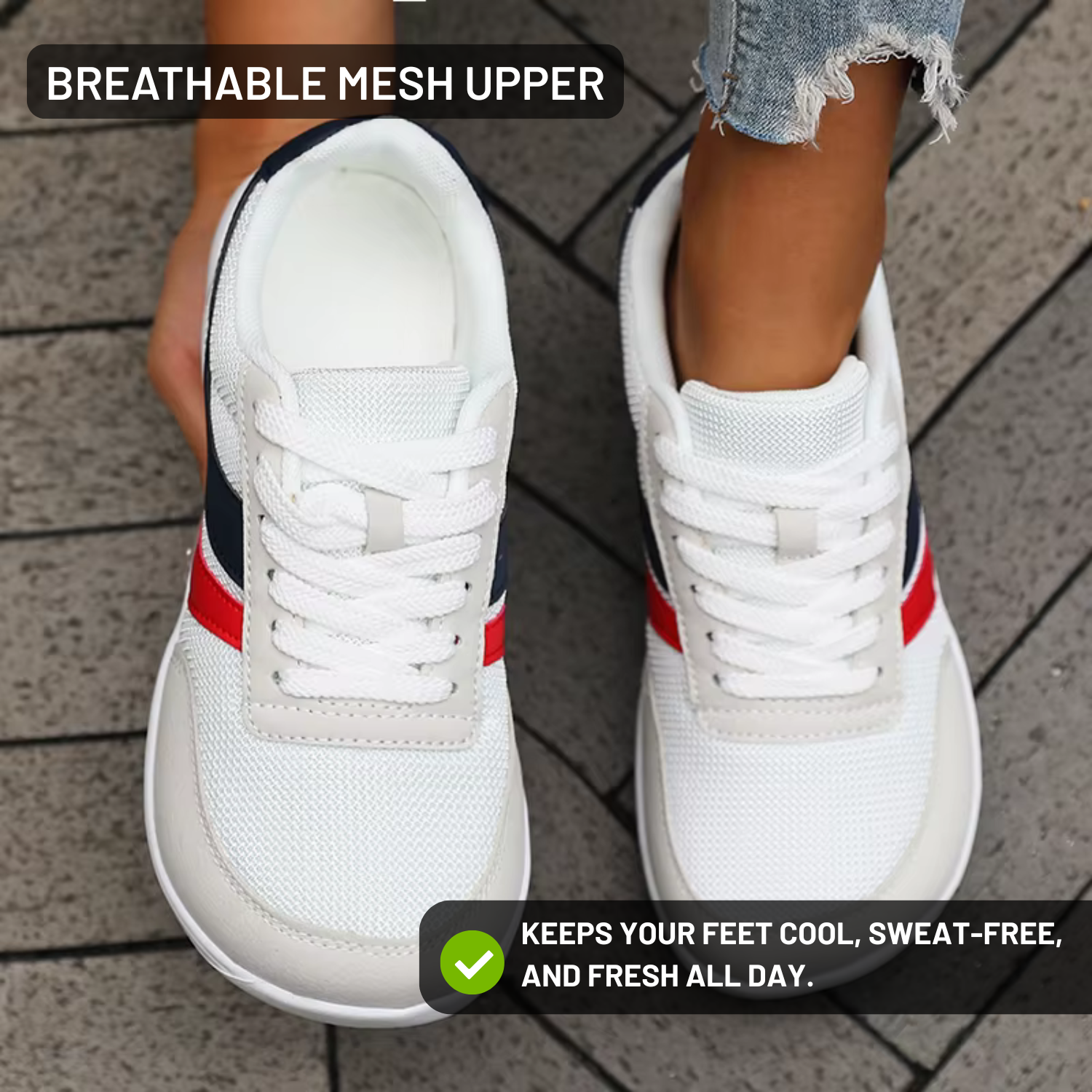 Strivon Breeze Walk – Breathable Barefoot Sneakers for Wide Feet