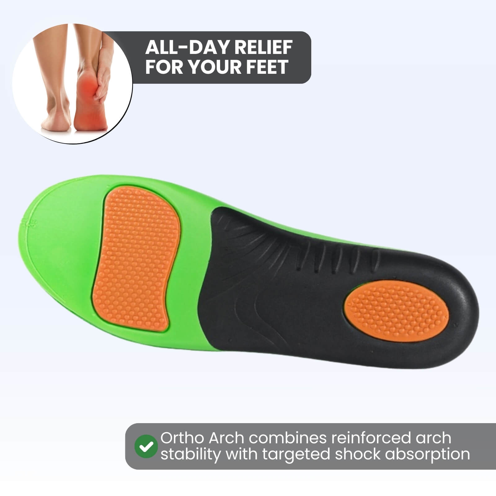 Strivon Arch Support Insoles – High-Density EVA Cushioning